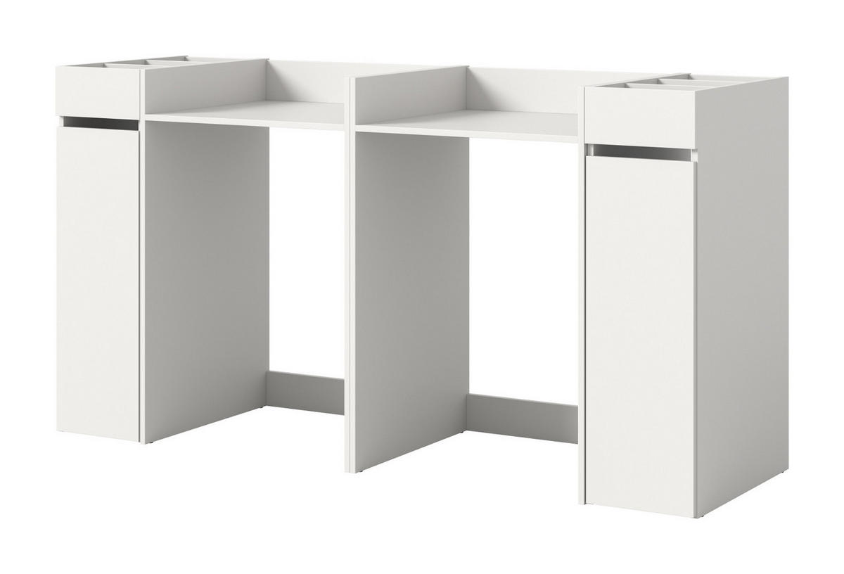 WASCHMASCHINENUMBAU weiß Set 4-teilig, Überbauschränke und Anstellregale - Schwarz/Weiß, Holzwerkstoff/Kunststoff (190/101/60cm) - Inn.Furn