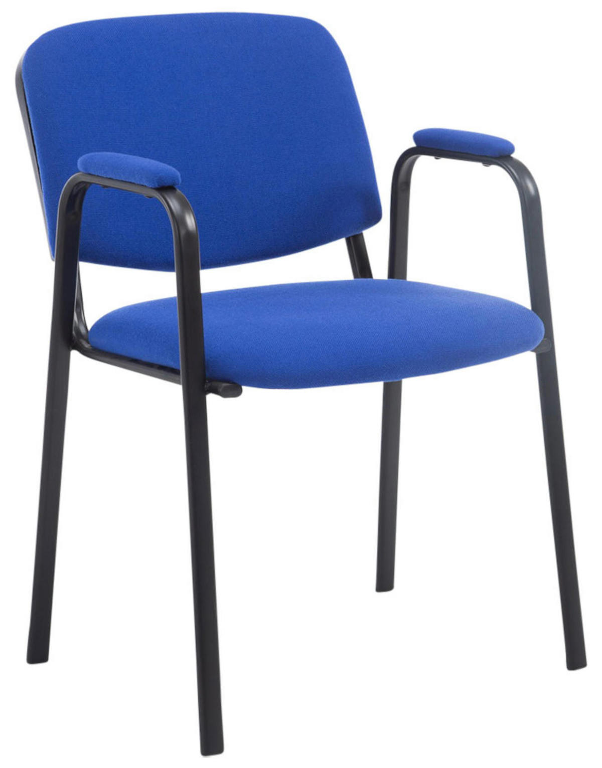 BESUCHERSTUHL 4er Set Stoff blau - Blau/Schwarz, Textil/Metall (53/79/55cm) - CLP