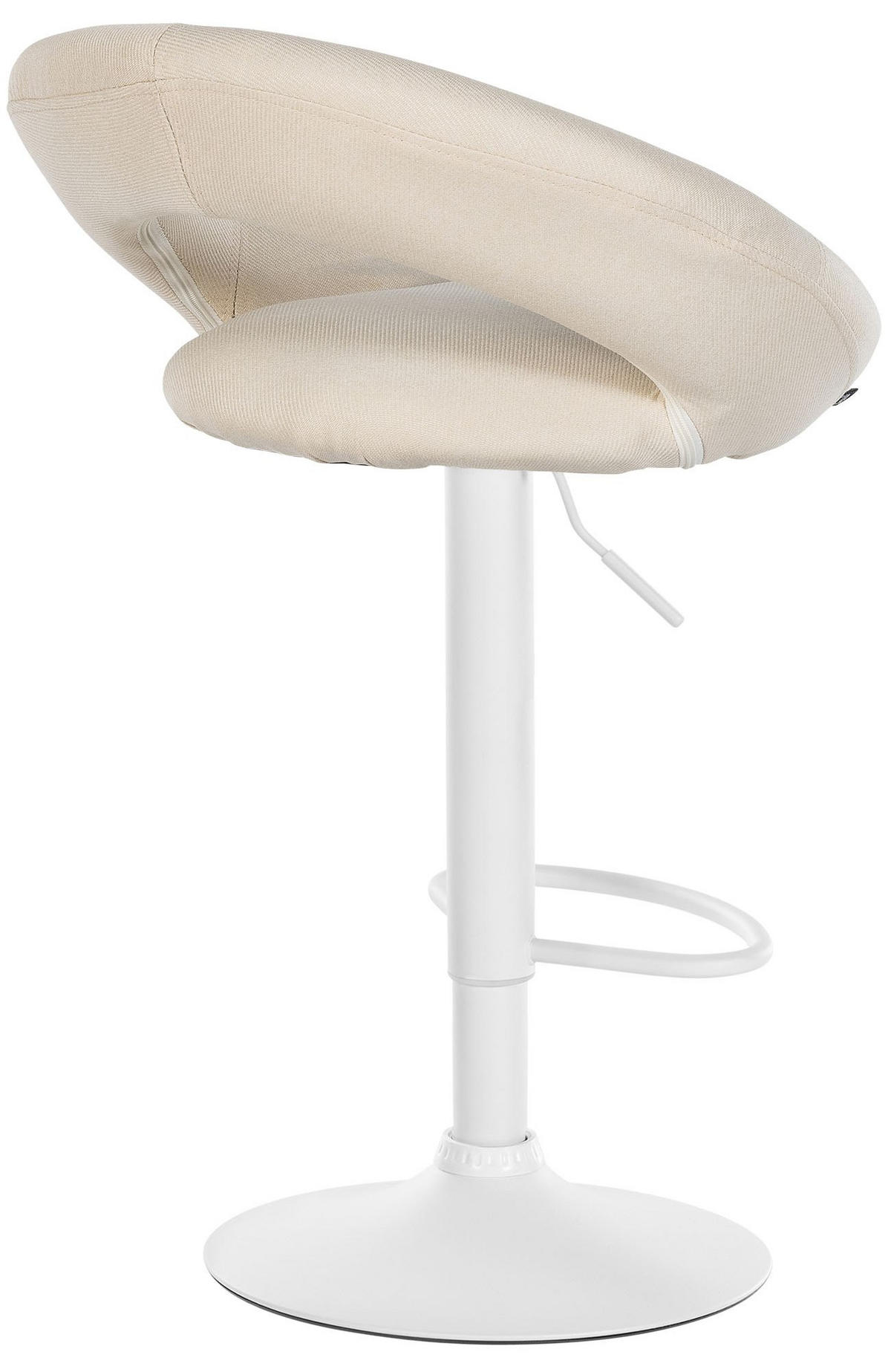 BARHOCKER 2er Set Stoff creme - Creme/Weiß, Textil/Metall (52/77/47cm) - CLP