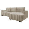 ECKSOFA Hugo, Seite: Rechts - Dunkelbraun/Beige, Holz/Textil (240/140cm)