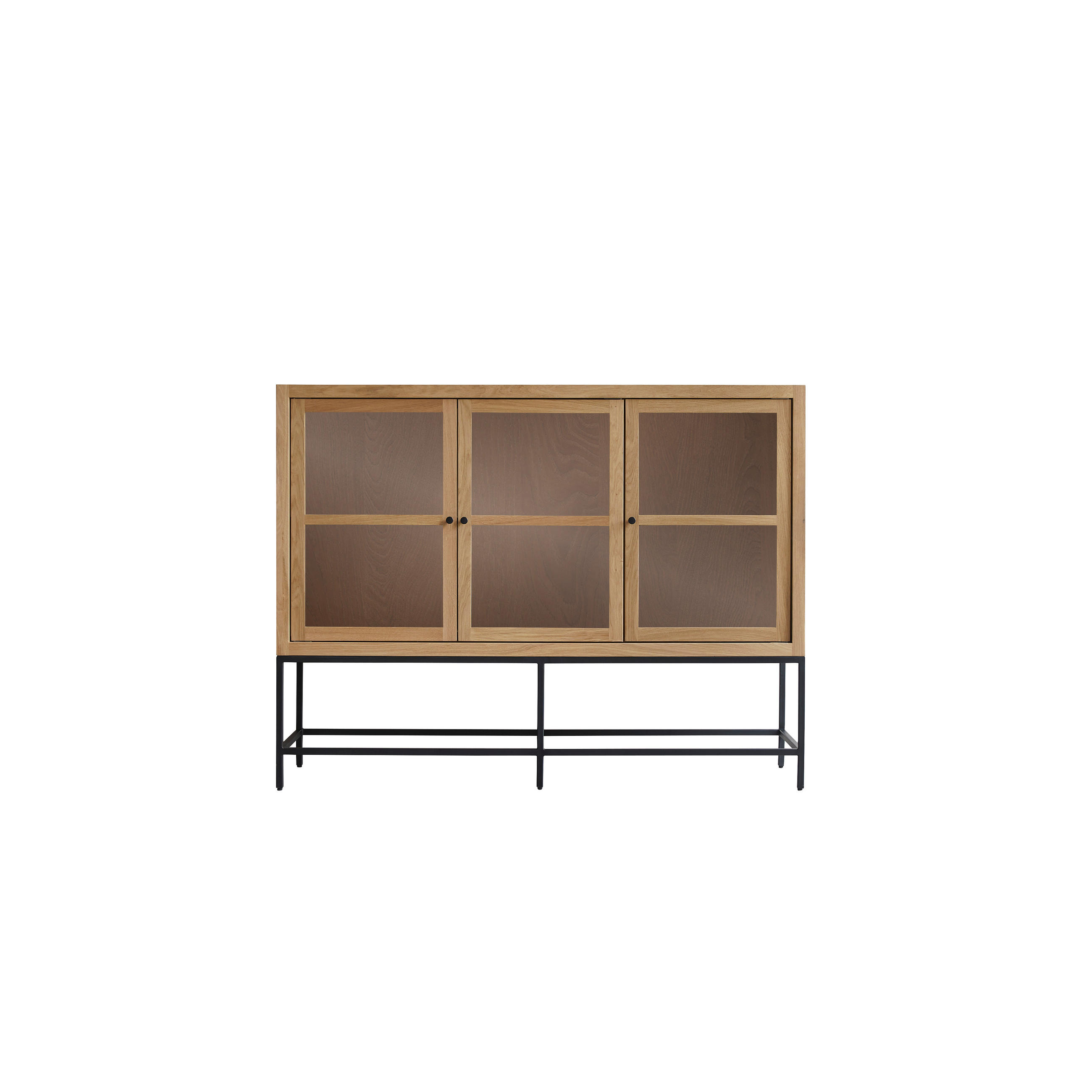 VITRINENSCHRANK Babeth Natur aus Eiche - Naturfarben, Holz (160/122/45cm) - Tikamoon