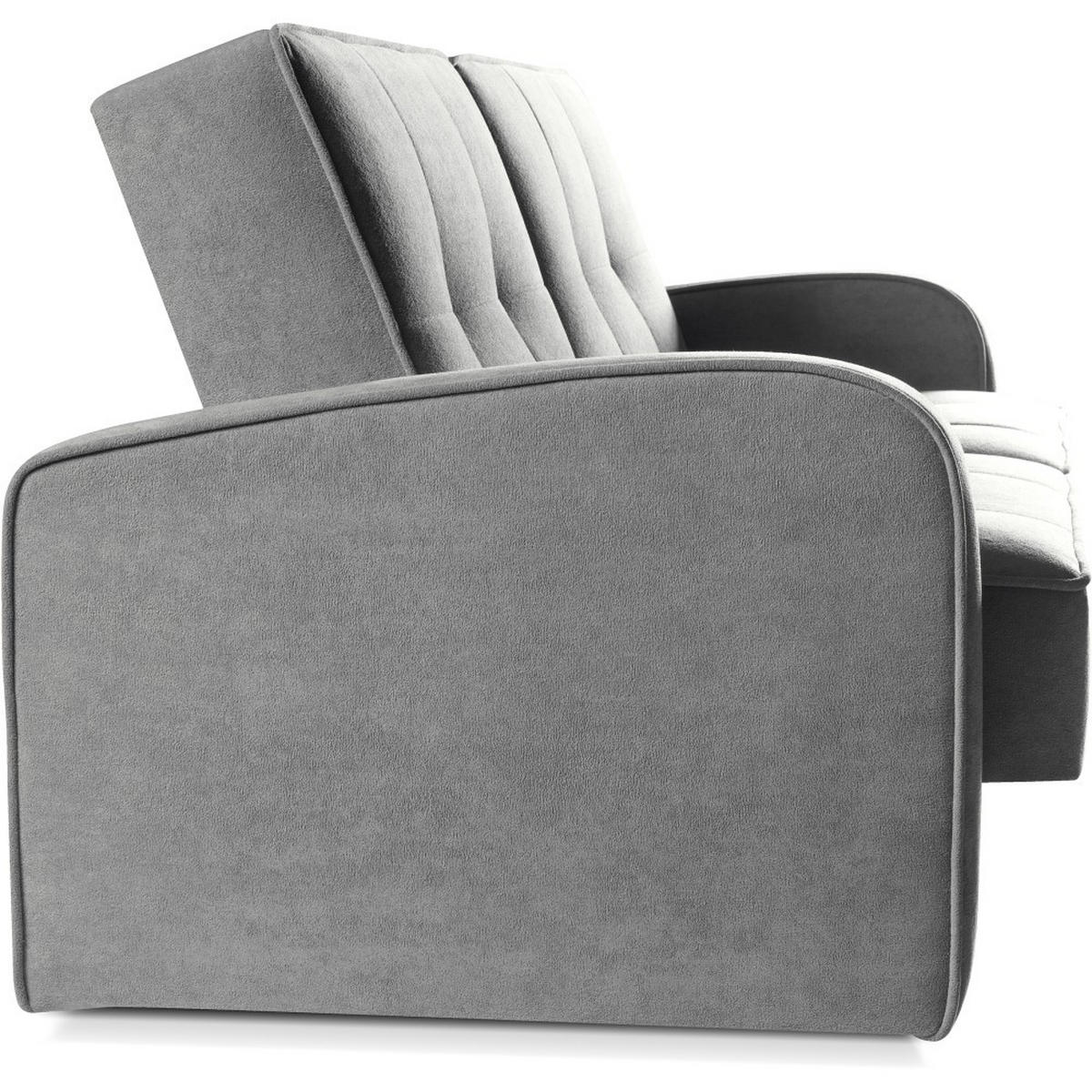 SCHLAFSOFA 3-Sitzer Pavo mit Bettkasten, Grau - Schwarz/Grau, Textil (222/90/93cm) - Beautysofa