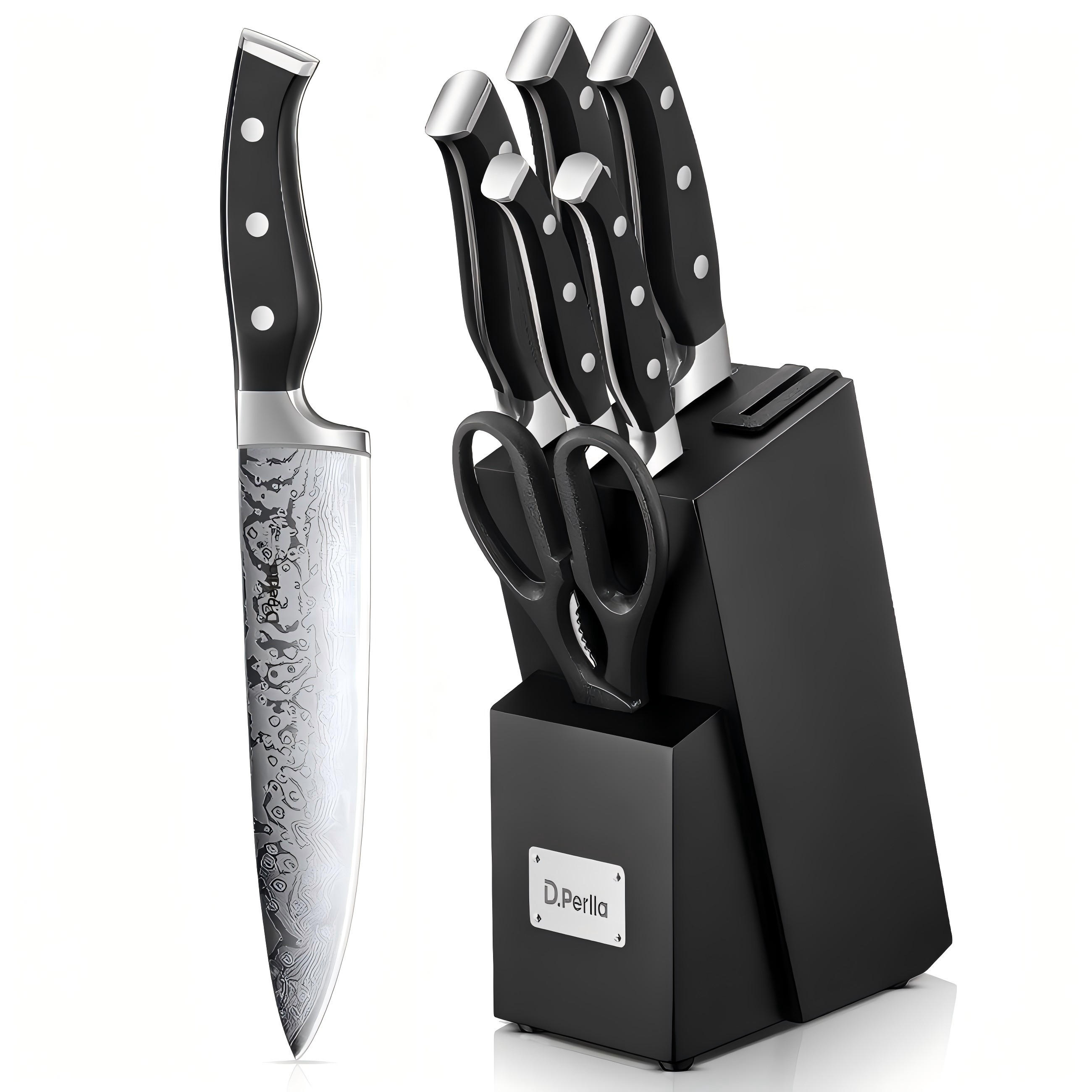 EDELSTAHL-MESSERSET DP014 Schwarz - Schwarz, Metall - D.Perlla