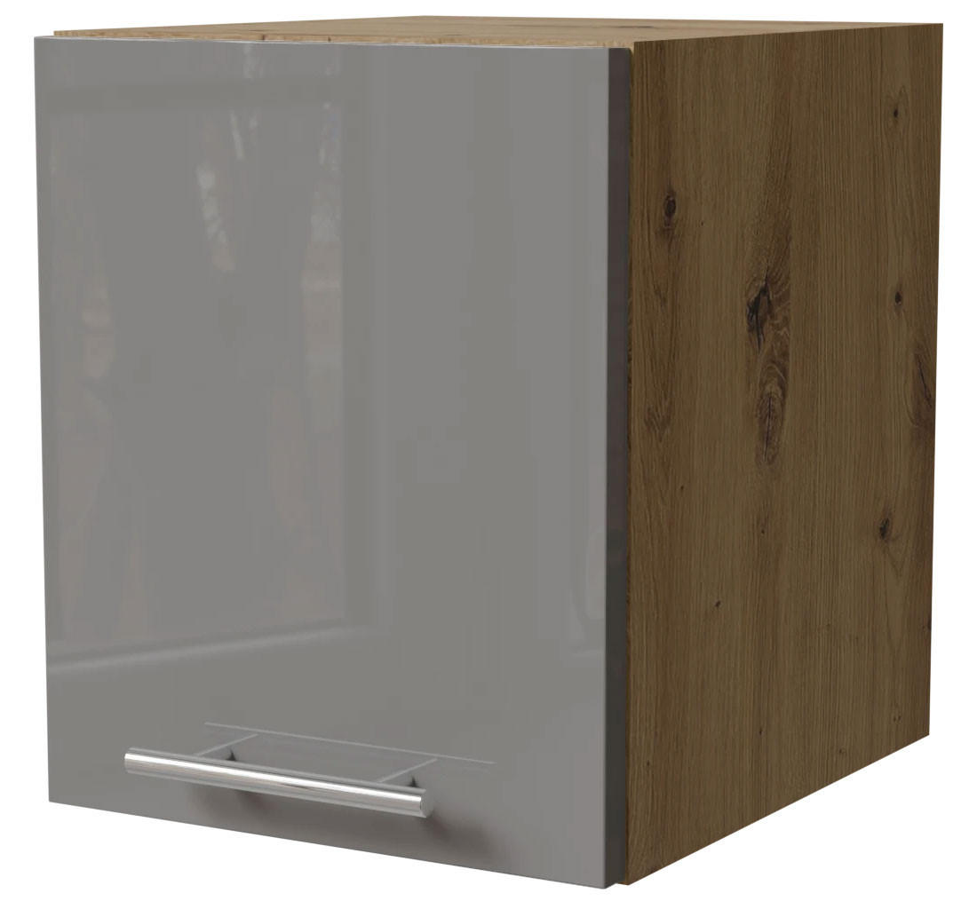 KLAPPHÄNGESCHRANK Essen W4B/30 Grau Hochglanz / Eiche Artisan Matt 30 / 32,5 / 36cm - Eiche Artisan/Grau, Holz/Holzwerkstoff (30/32.5/36cm) - Feldmann-Wohnen