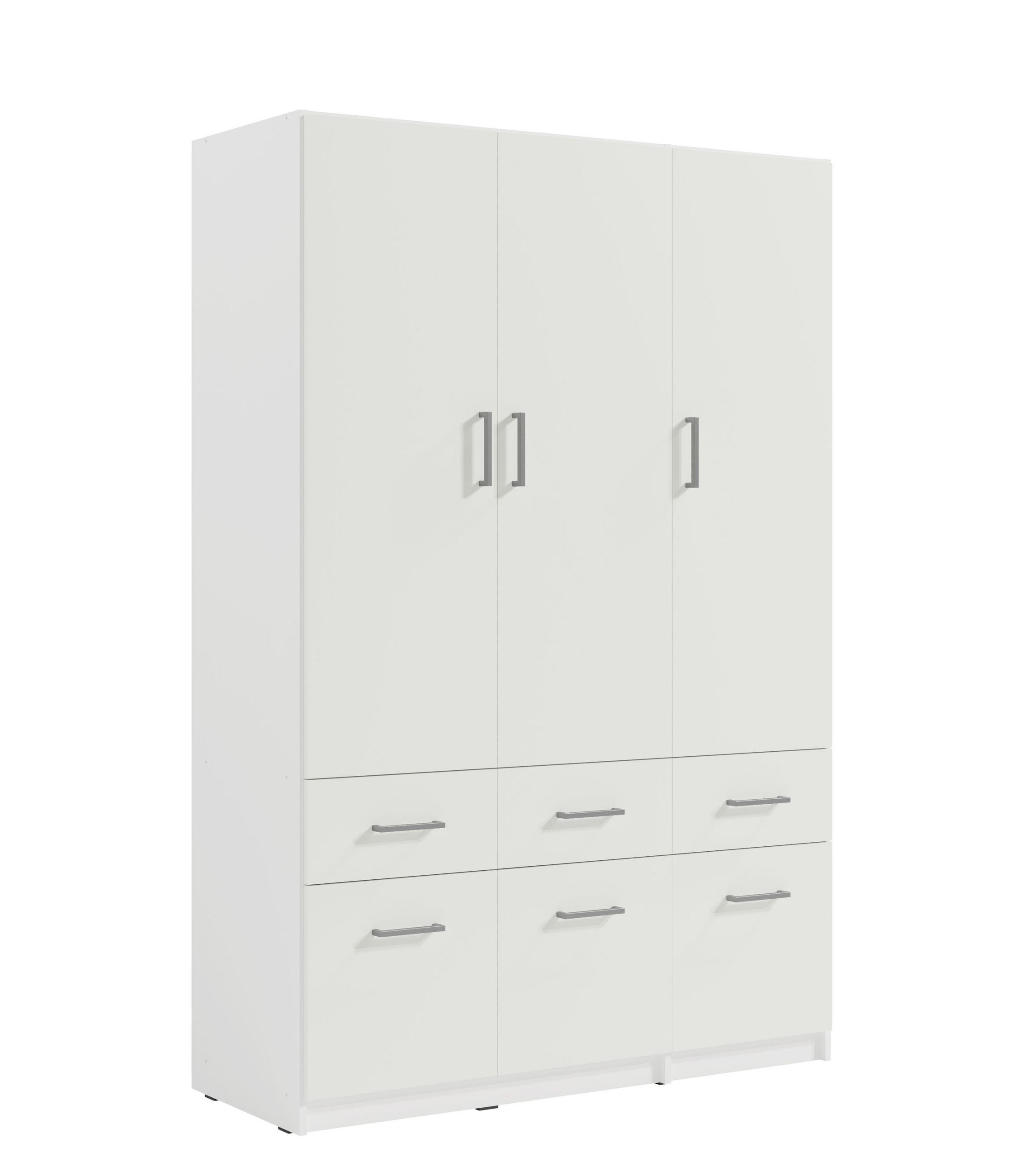 Masseno Drehtürenschrank Weiß 135.6x197.5x53.3 cm