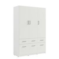 DREHTÜRENSCHRANK RYGEN 135,6/197,5/53,3cm 3-türig Weiß - Weiß, Holzwerkstoff (135.6/197.5/53.3cm) - MASSENO