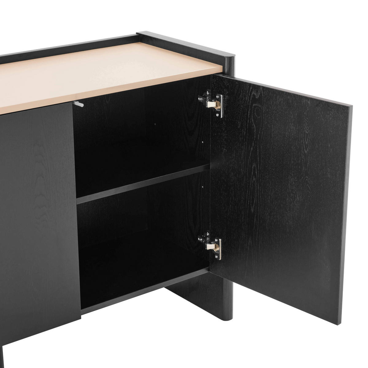 SIDEBOARD 140 cm, schwarzes Holz - Schwarz, Holz (40/75/140cm) - Oviala