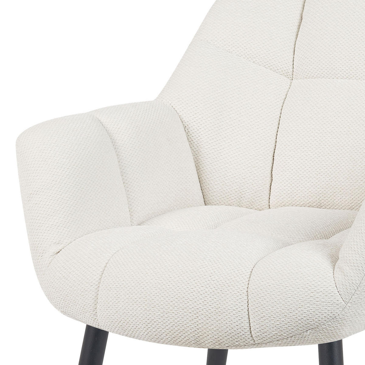 ESSZIMMERSTUHL Mika-Remo - Creme/Schwarz, Textil/Metall (65/81/66cm) - DUBI Möbel