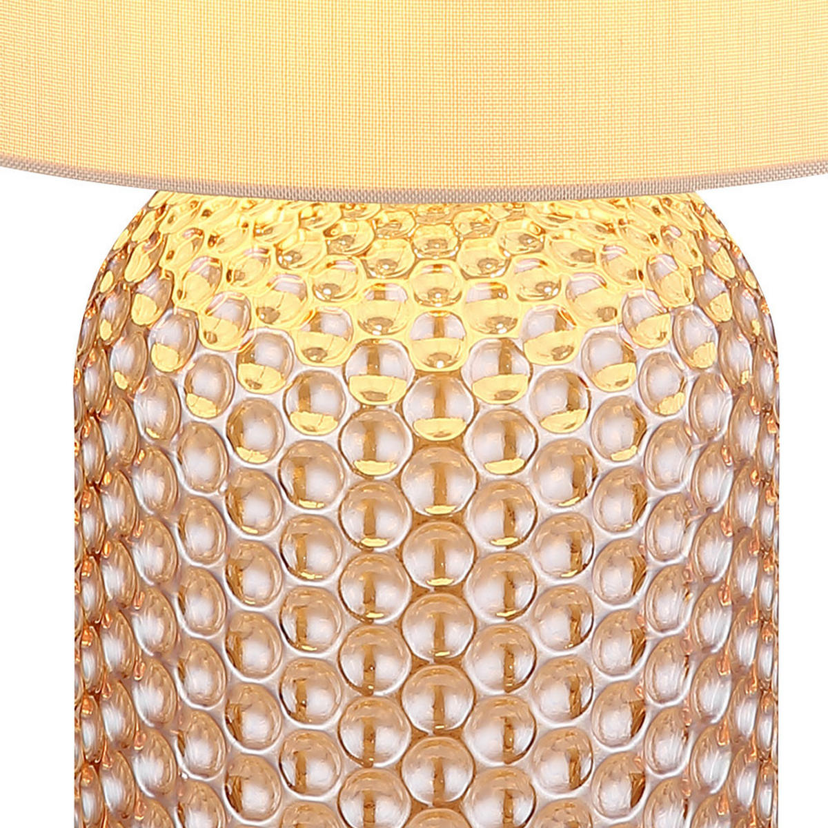 TISCHLEUCHTE SOFIA Champagner Textil Glas - Champagner, Glas (26.5/26.5/50cm) - Globo Lighting