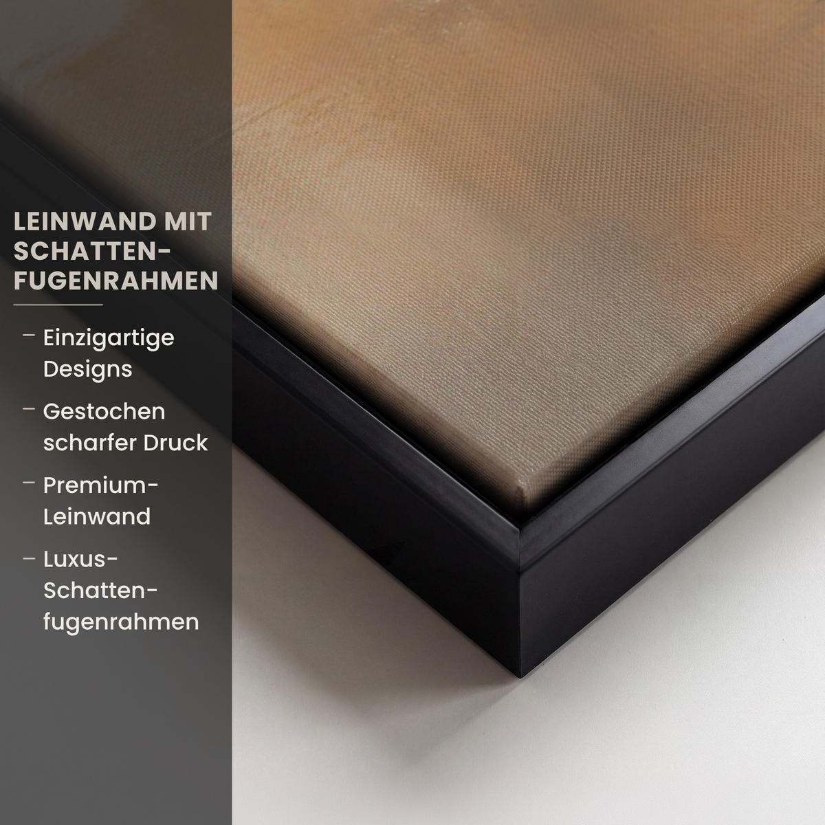 LEINWAND Bilder mit Rahmen - Kunst - Industriell - Grau - Braun - Abstrakt - 90x60 - Sandfarben, Textil (90/60cm) - MuchoWow