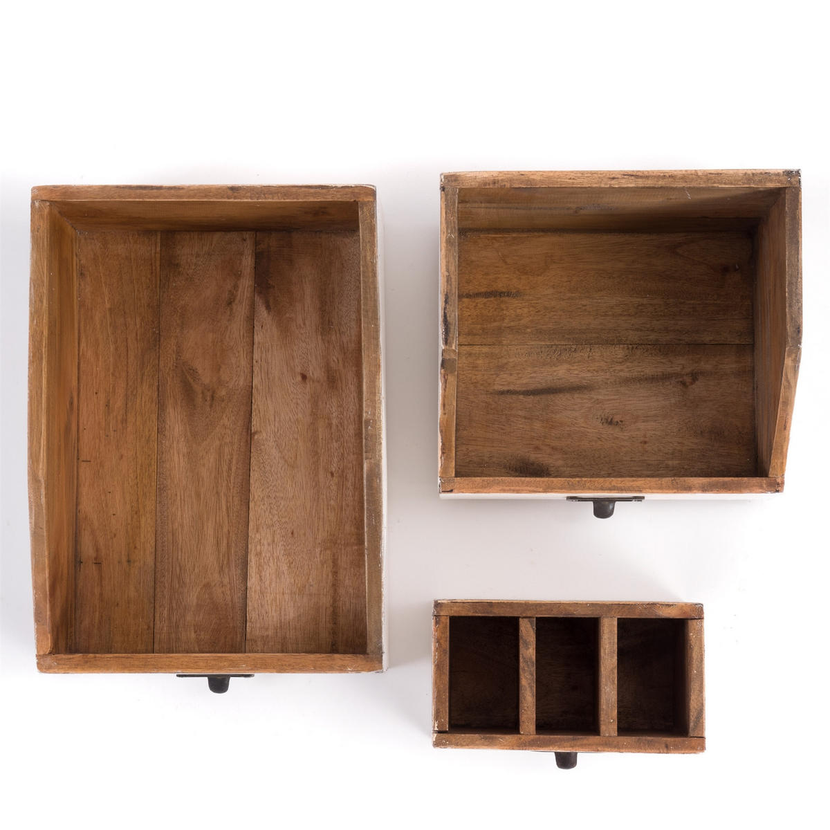 ORGANIZER-SET Office 3-teilig Mahagoni Holz, mit beschreibbarer Tafel 06 weiß-landhaus - Weiß, Holz (24/16/21cm) - DESIGN DELIGHTS