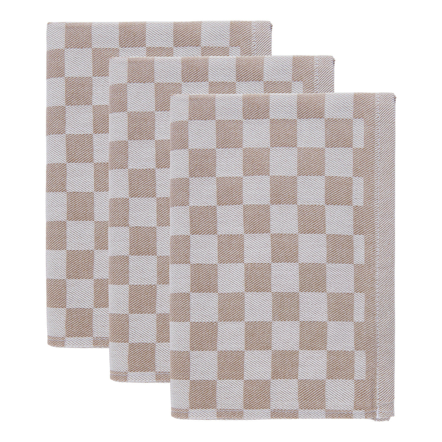 KÜCHENTUCH (3er-Set) Checker Style - Braun, Textil (14/18cm) - Butlers