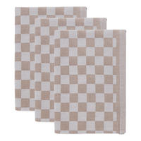 KÜCHENTUCH (3er-Set) Checker Style - Braun, Textil (14/18cm) - Butlers