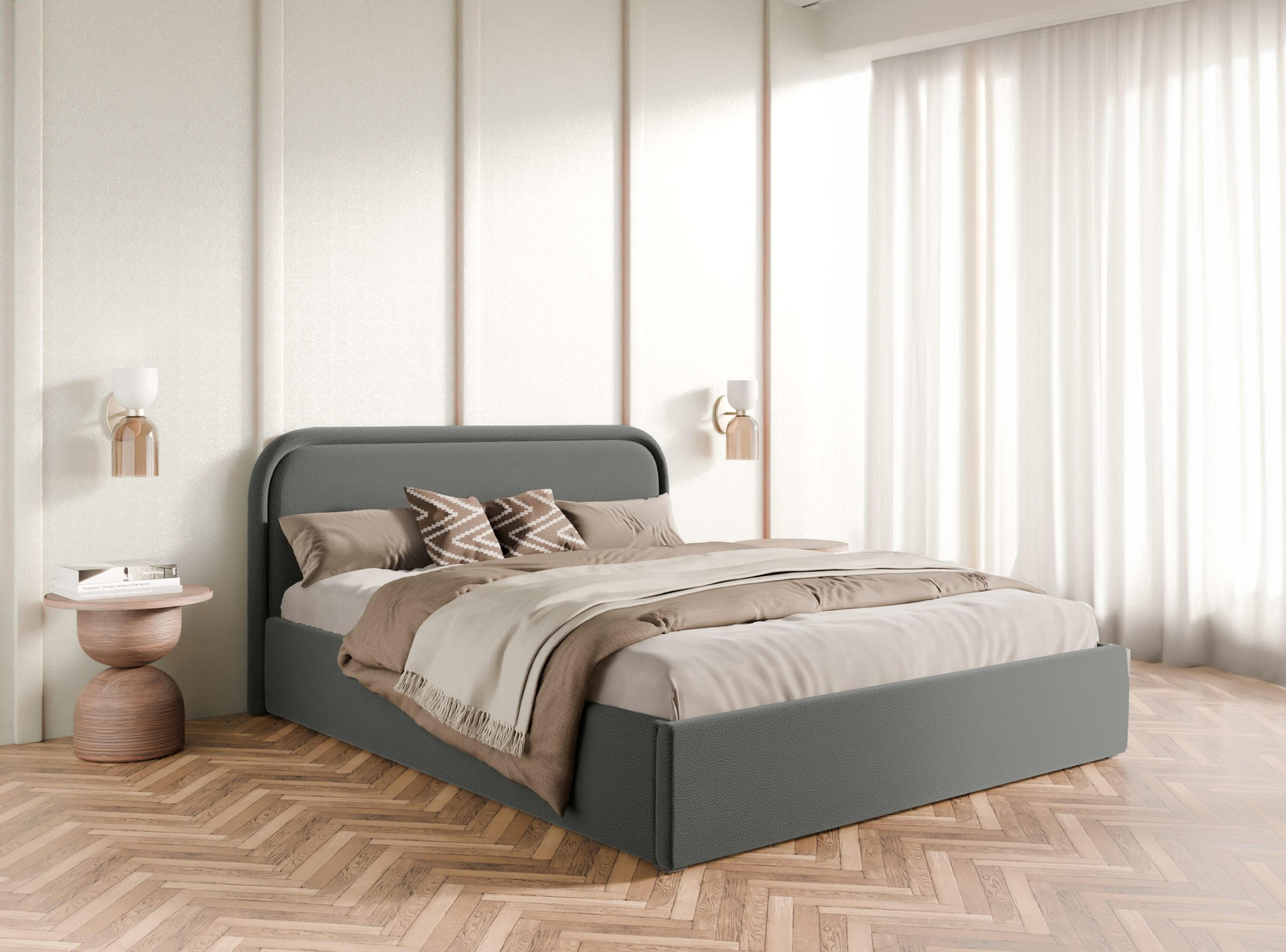 POLSTERBETT Juko 140x200 cm, Graphit - Graphitfarben, Textil (140/200cm) - Fedve