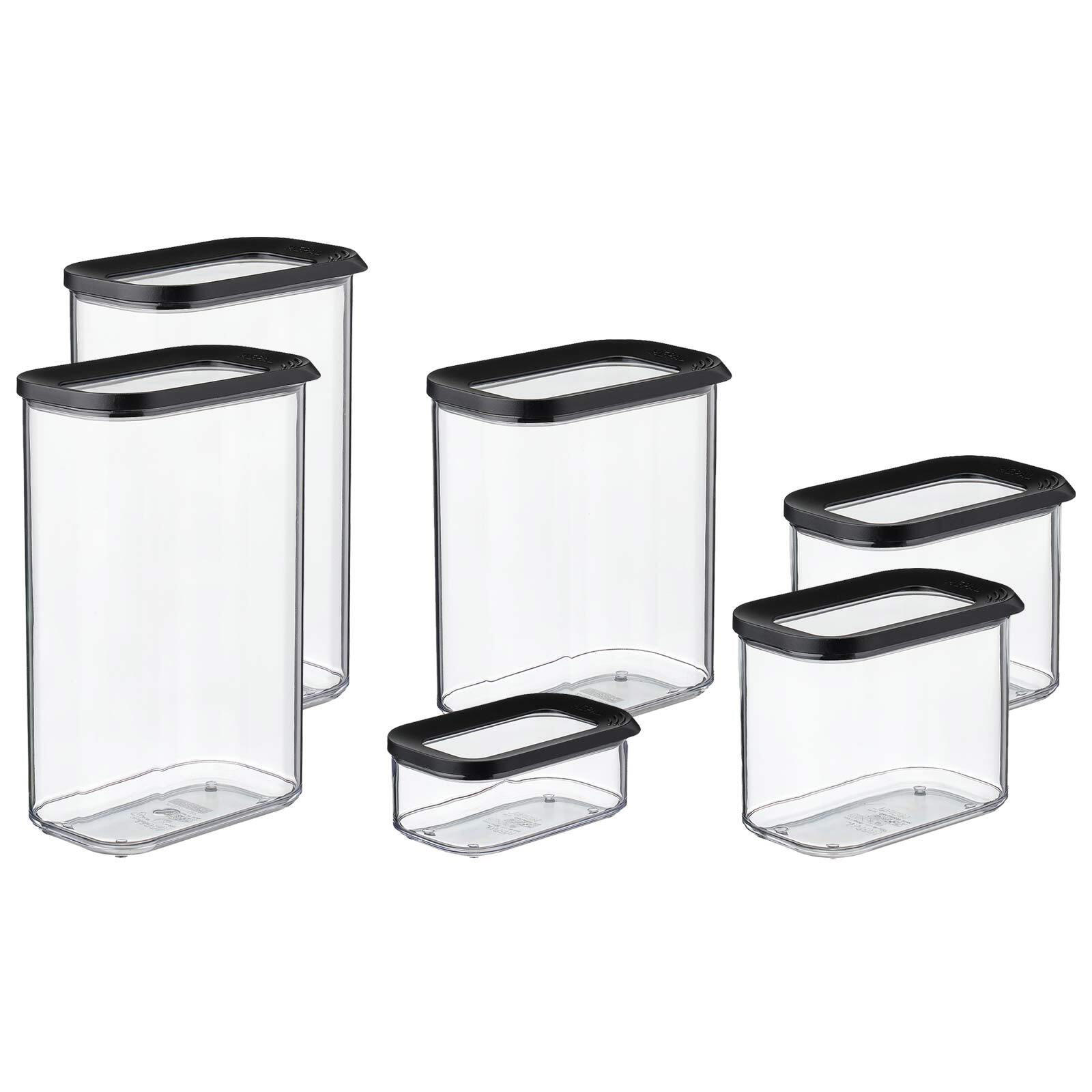 VORRATSDOSEN Modula schwarz 6er Set - Schwarz, Kunststoff (1/1/1cm) - Mepal
