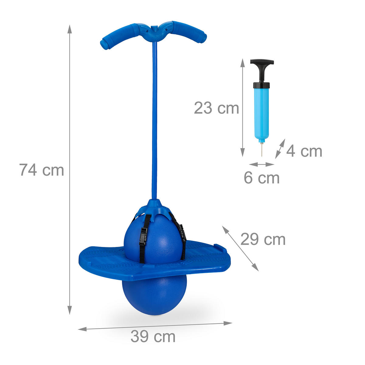 POGO-BALL - Blau, Kunststoff (39/29cm) - Relaxdays