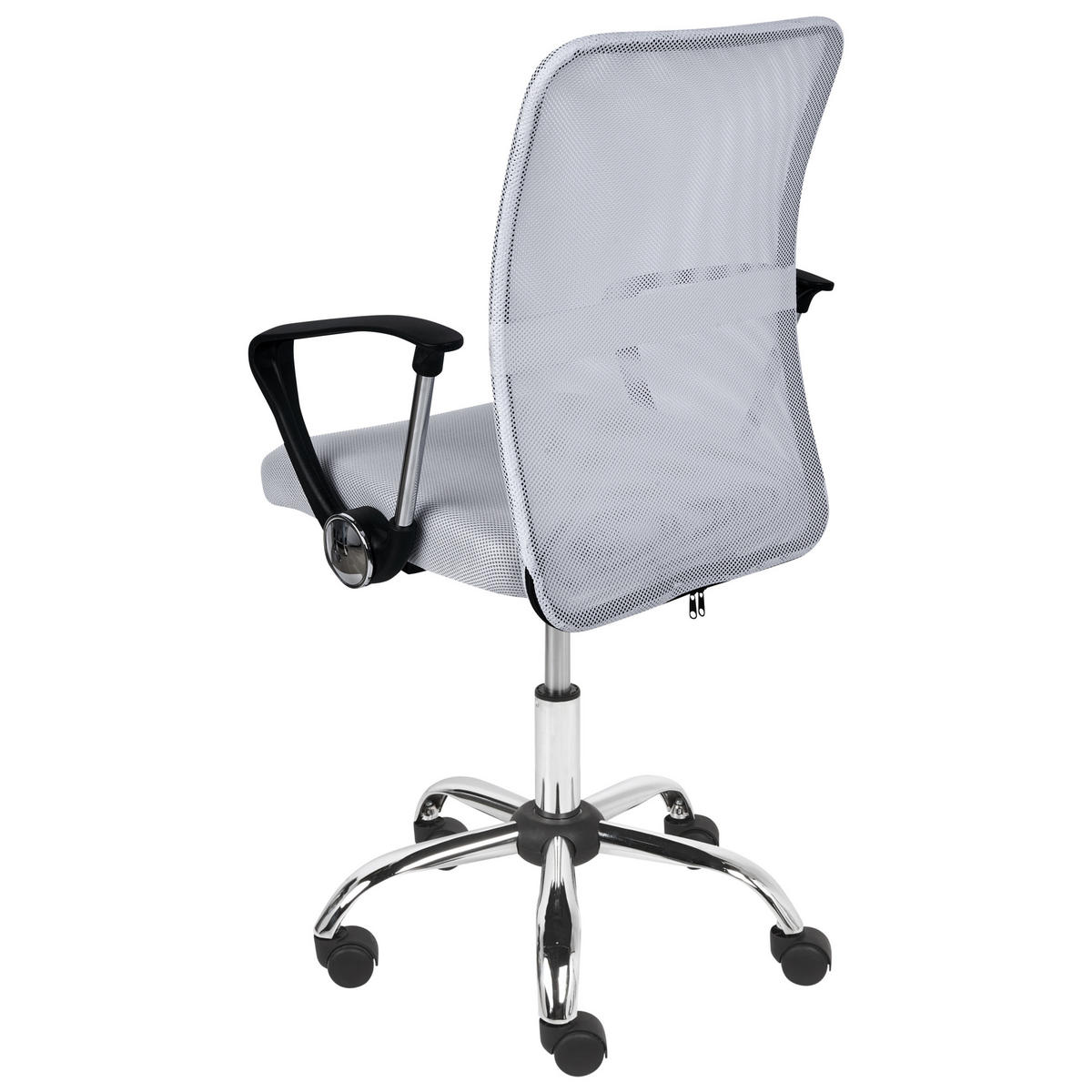 BÜROSTUHL Cremeweiß Best - Silberfarben/Schwarz, Textil (55/94/55cm) - Beliani