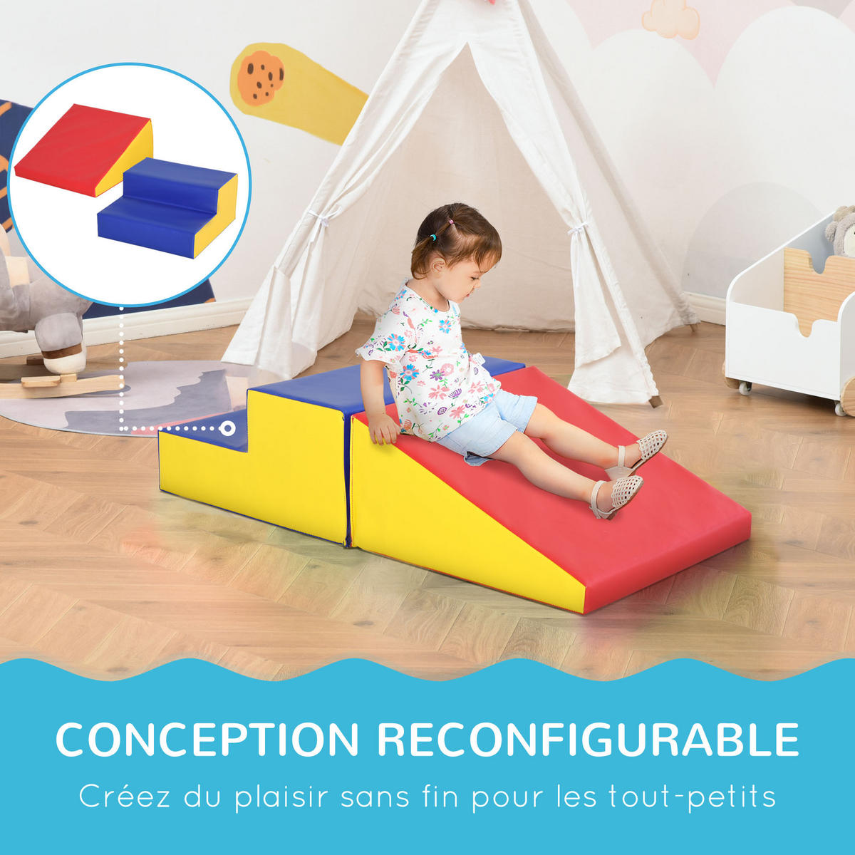 BAUSTEINE DE-18202 2 XL-Krabbelblöcke, Kletterspielzeug Bunt - Multicolor, Kunststoff (50/50cm) - ComfortXL