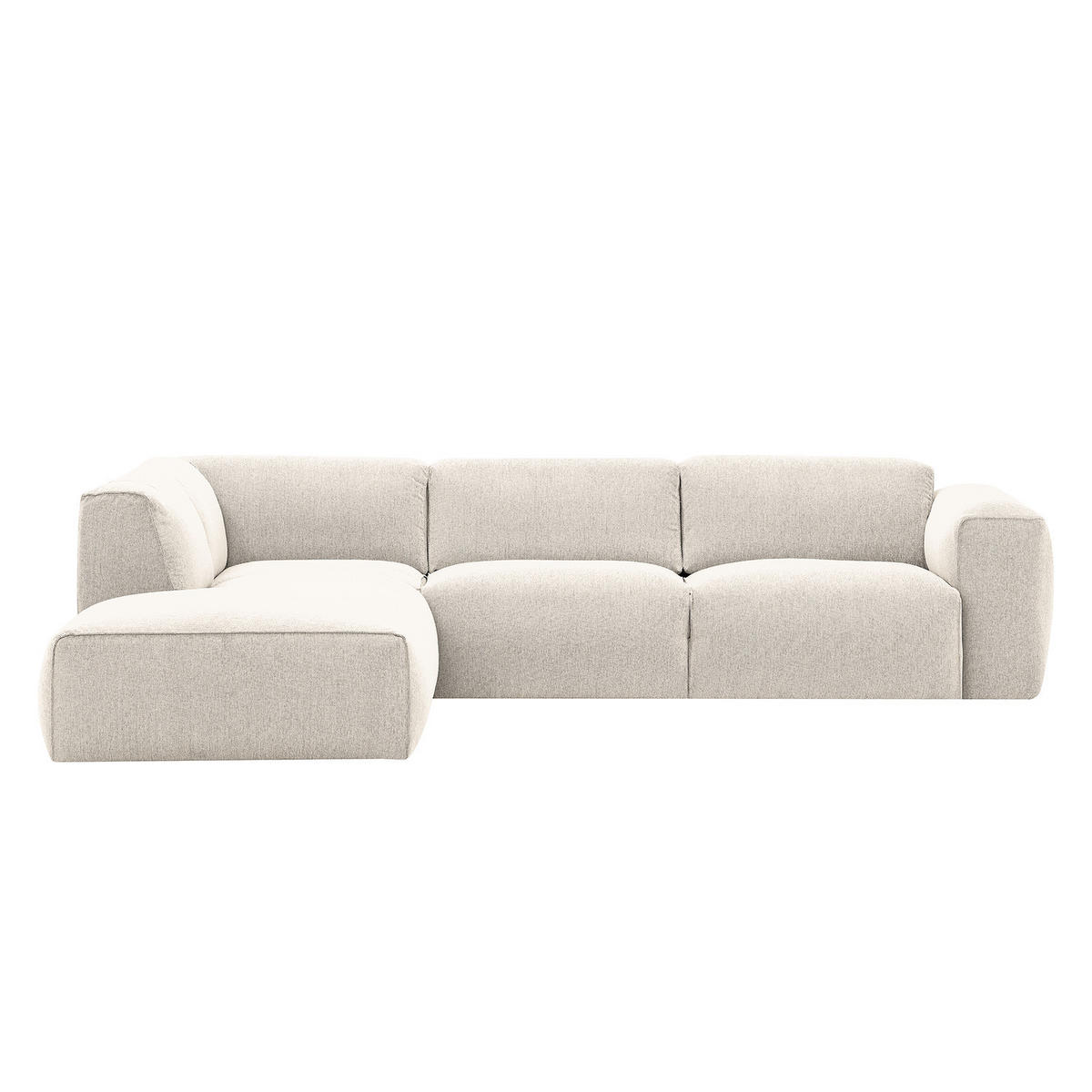 3-SITZER ECKSOFA mit Recamiere - Beige/Schwarz, Kunststoff/Textil (295/231cm) - home24