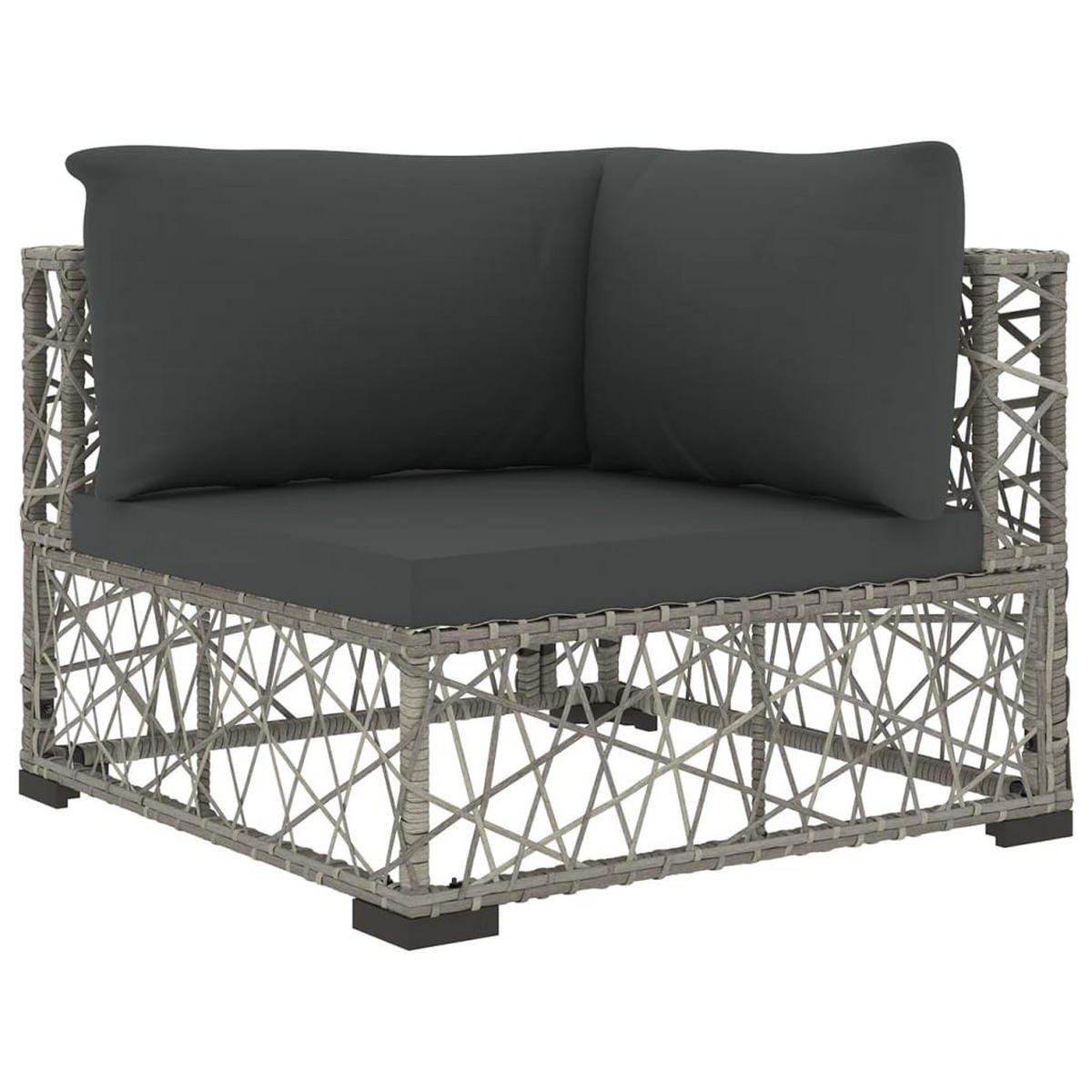 GARTEN-LOUNGE-SET 6Er Set Mit Auflagen Poly Rattan Grau - Grau, Kunststoff - vidaXL