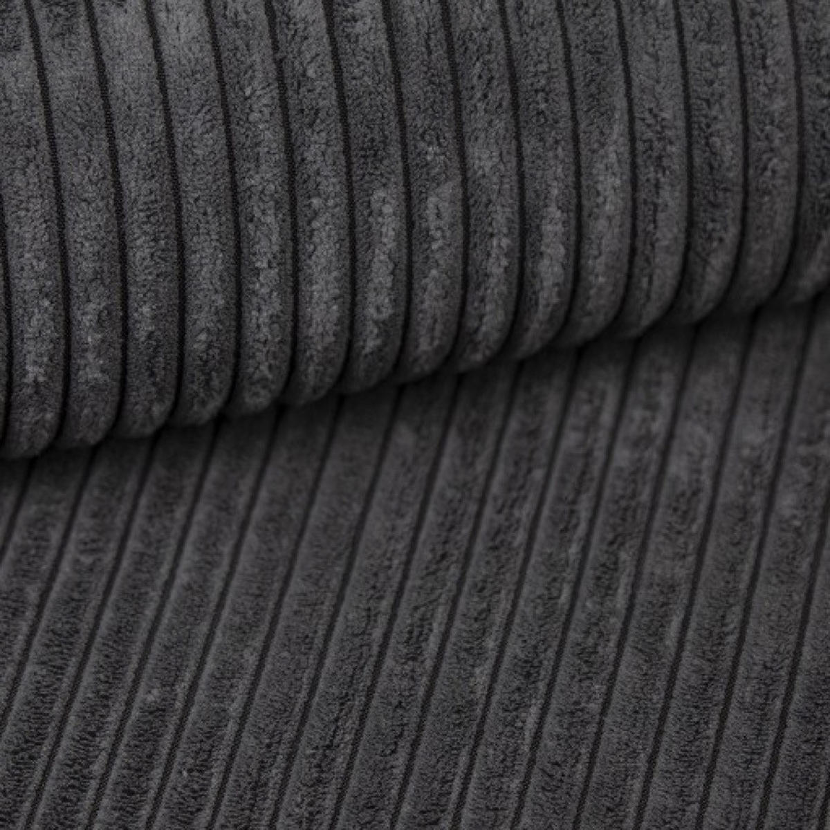 SOFA Grafit Ausziehbar Sztruksowa AGA - Graphitfarben, Textil (256/94/97cm) - Sepro Meble