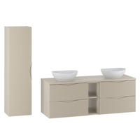 BADMÖBEL 140.6cm Tao 2er-Set Kaschmir - Beige, Holzwerkstoff (140.6/52.2/46.5cm) - Petits-meubles