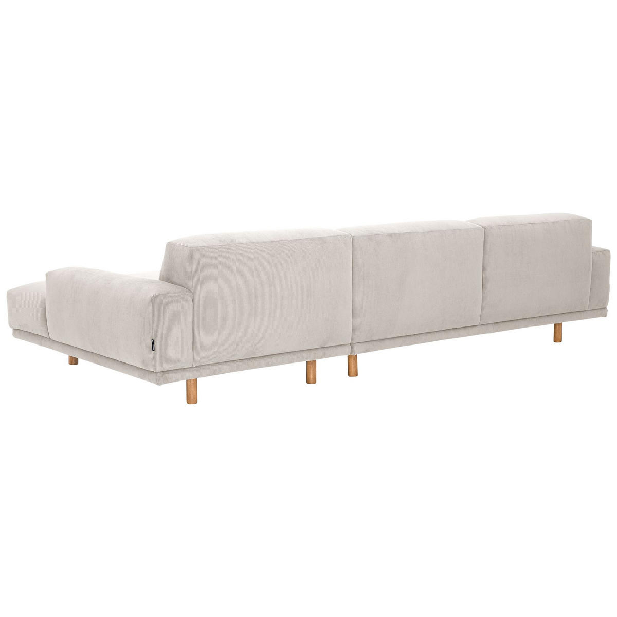 ECKSOFA mit Longchair rechts Kattryna Cordstoff beige - Beige, Kunststoff (133/283cm) - 58aufmkessel