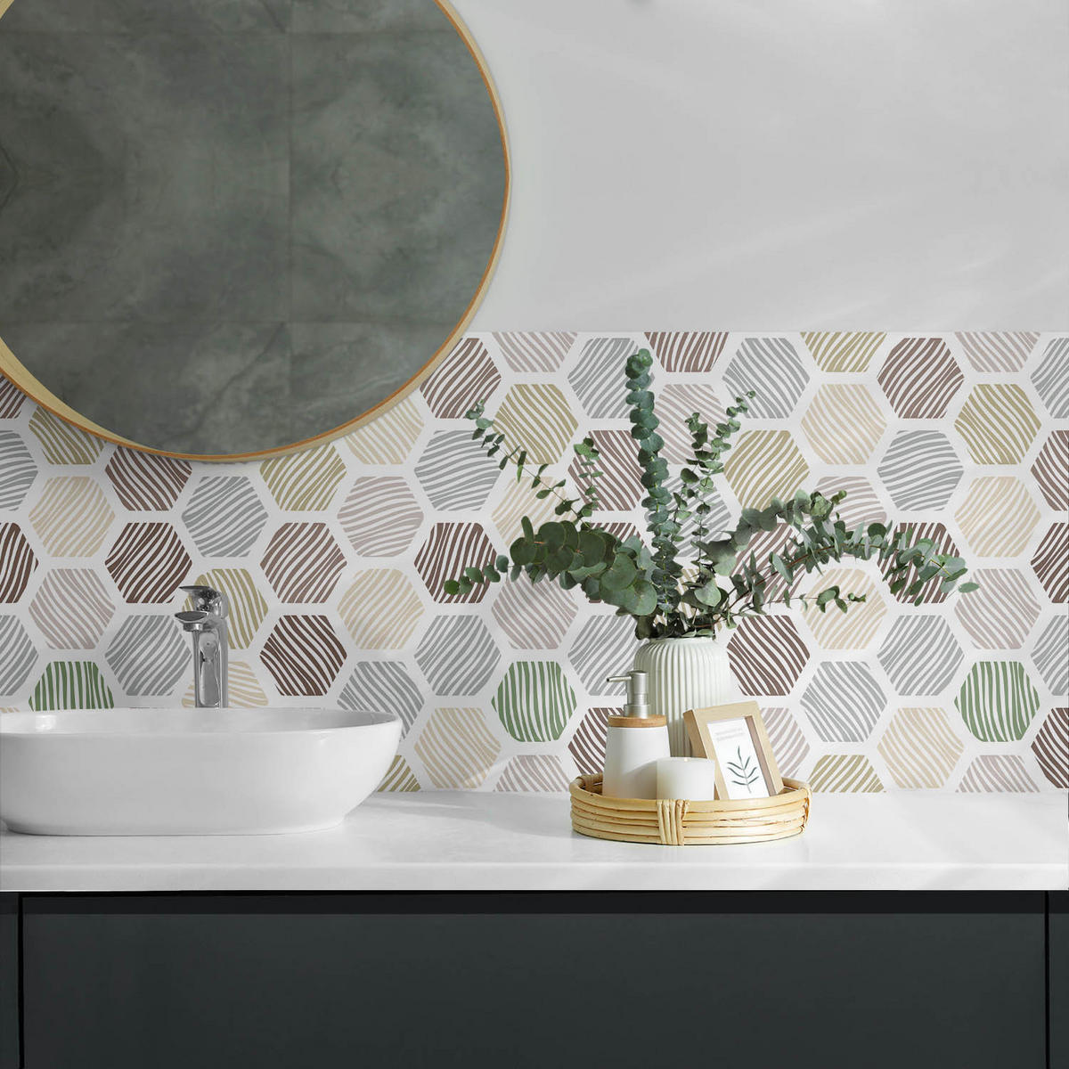 WANDPANEEL 100x50 cm selbstklebend Linaria - Multicolor, Kunststoff (50/1.6/100cm) - Wallfluent