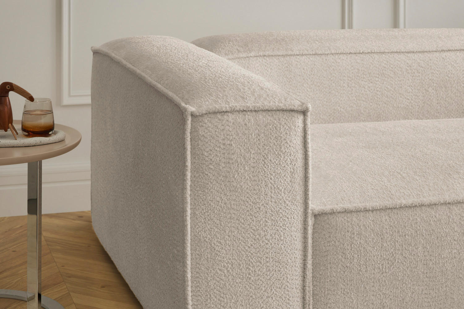 ECKSOFA CARMO Weiß Flachgewebe - Schwarz/Weiß, Kunststoff/Textil (306/191cm) - KAWOLA