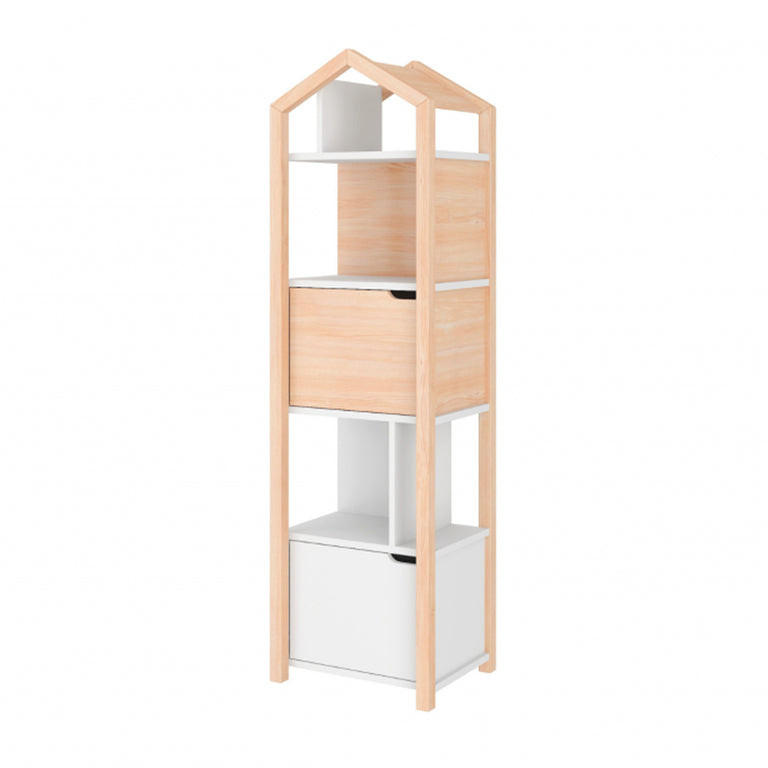 REGÁL NA KNIHY Drevo a biela farba - biela, kompozitné drevo (46/160/37cm) - Petits-meubles