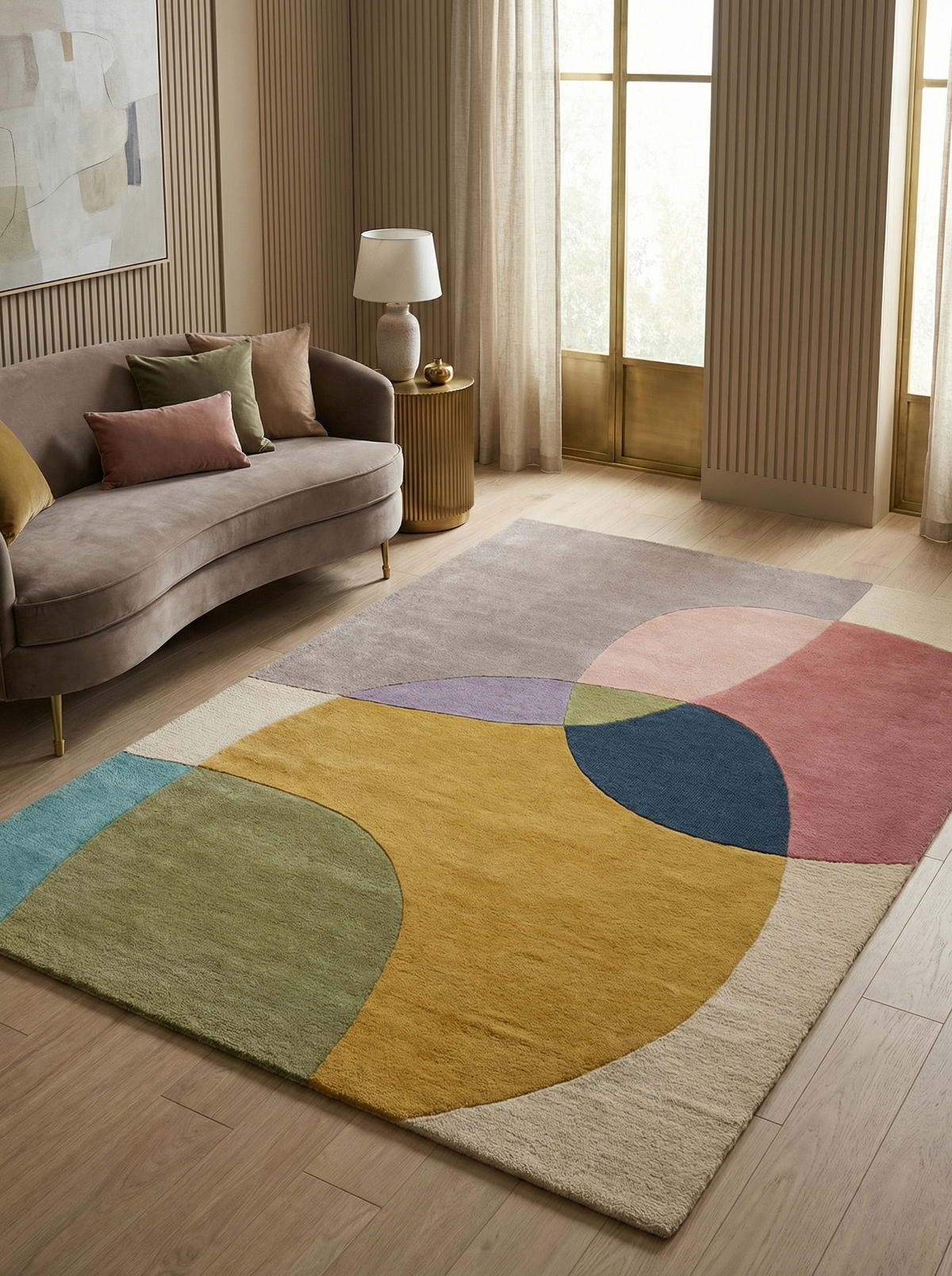 WOLLTEPPICH Abstrakt-Design mit farbakzente AIRE, Multi 160x230 cm - Multicolor, Textil (160/230cm) - KADIMA DESIGN