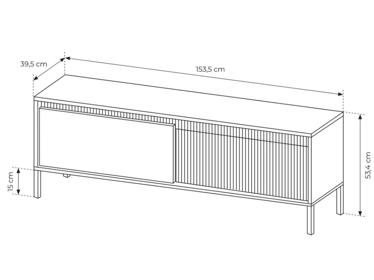 TV-SCHRANK Beige 154 cm Sorano - Beige, Naturmaterialen/Metall (154/54/40cm) - Graingold