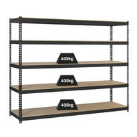 SCHWERLASTREGAL GIANT WOOD YETI FIVE | HxBxT 250x120x75cm | Fachlast 400kg | Anthrazit - Anthrazit, Metall (120/250/75cm) - PROREGAL