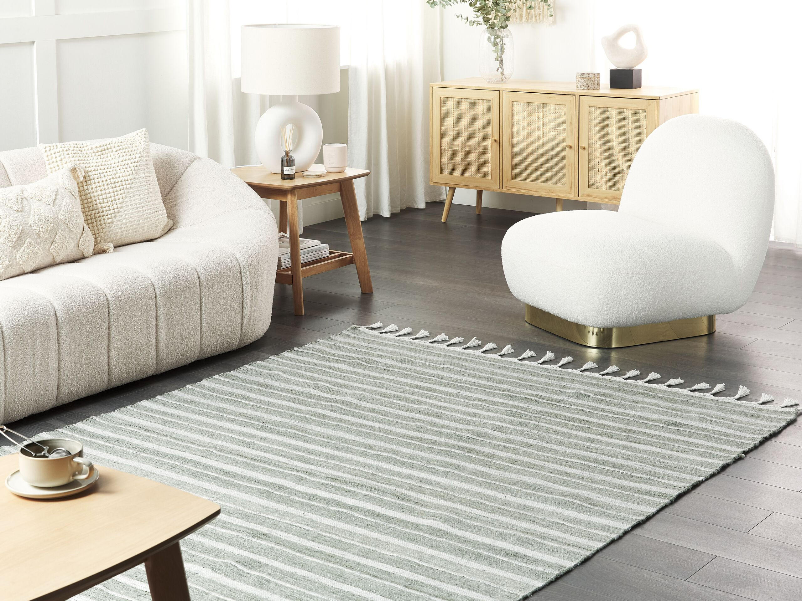 OUTDOOR-TEPPICH BademlII 200/140 cm - Grün, Kunststoff (140/200cm) - Beliani