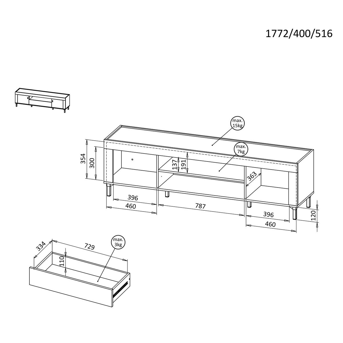 LOWBOARD Monta mit 2 Türen und 1 Schublade, Kaschmir - Kaschmir, Holzwerkstoff (177/52/40cm) - Beautysofa