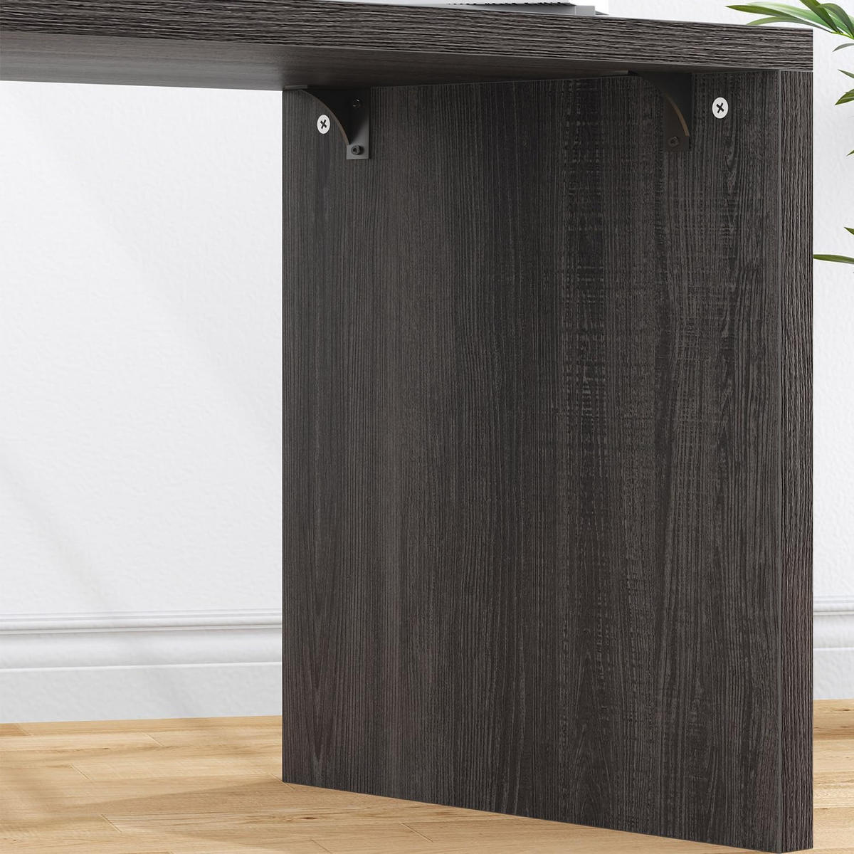 SCHREIBTISCH mit Schubladen flexibel 140 x 50 x 76 cm - Dunkelgrau, Holzwerkstoff/Metall (50/140/76cm) - Quality Elegance