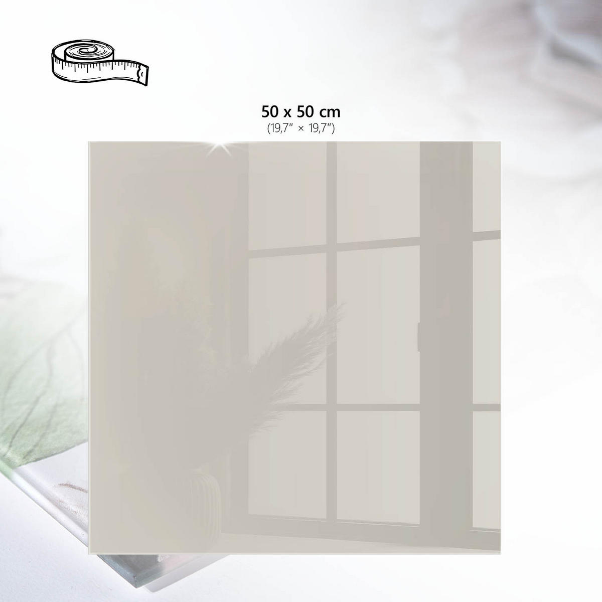 TISCHPLATTE 50x50 cm – Warmer Stein - Blau, Glas (50/50/0.4cm) - Wallfluent