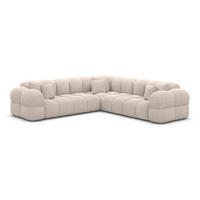 COUCH Monteverde L-Form Beige Strukturstoff - Beige, Textil (253/253cm)