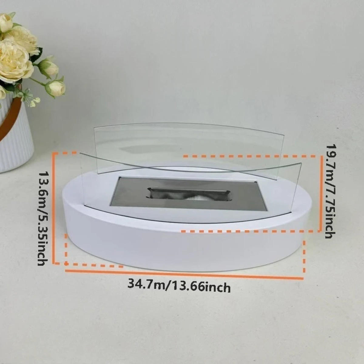 BIOETHANOL-KAMIN Weiß 34.5/13.6/19.7 cm - Weiß, Metall (19.7/13.6/34.5cm) - Authentics