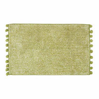 BADEMATTE Pompons 50/80 cm, Baumwolle - Grün, Textil (50/80cm) - Homescapes