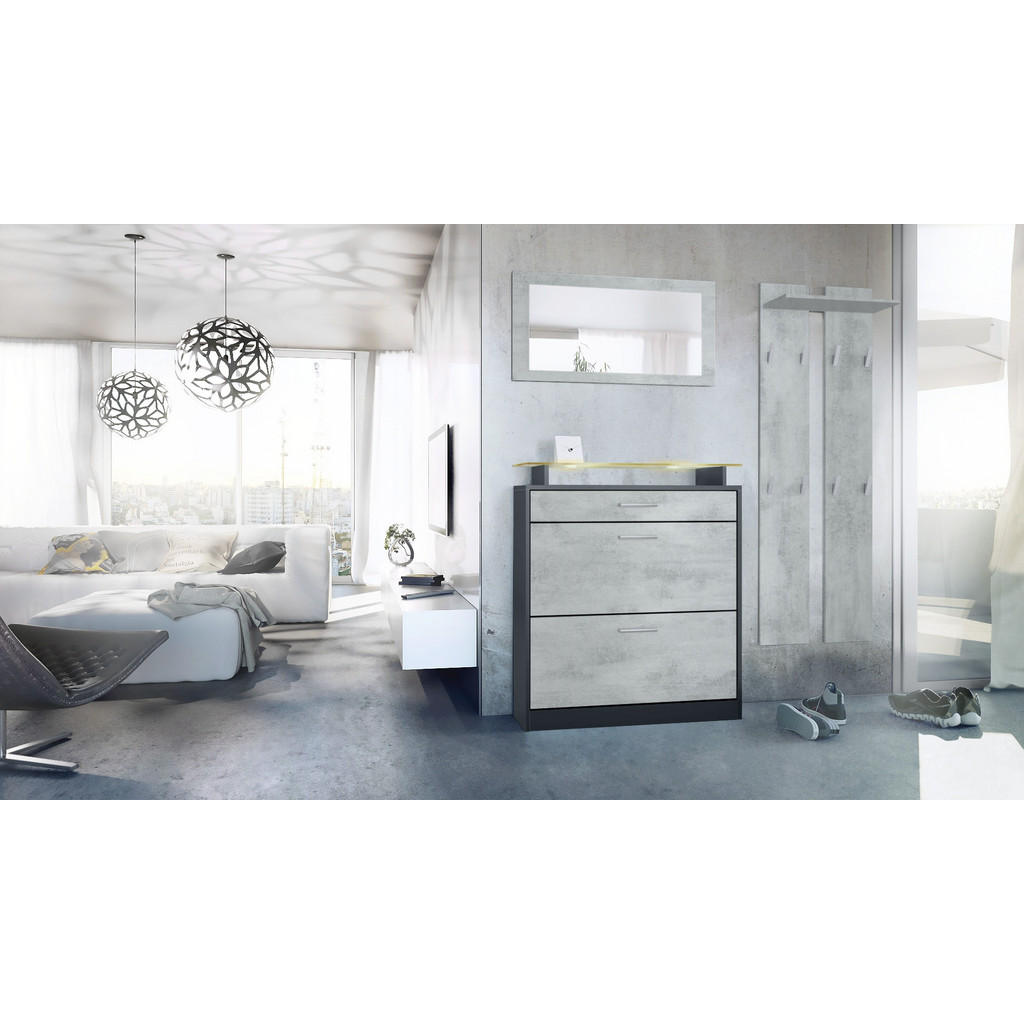 Thumbnail - Vladon Garderobe, Hellgrau, Holzwerkstoff, 180x200x23 cm, Garderobe, Garderoben-Sets & Serien, Garderoben-Sets
