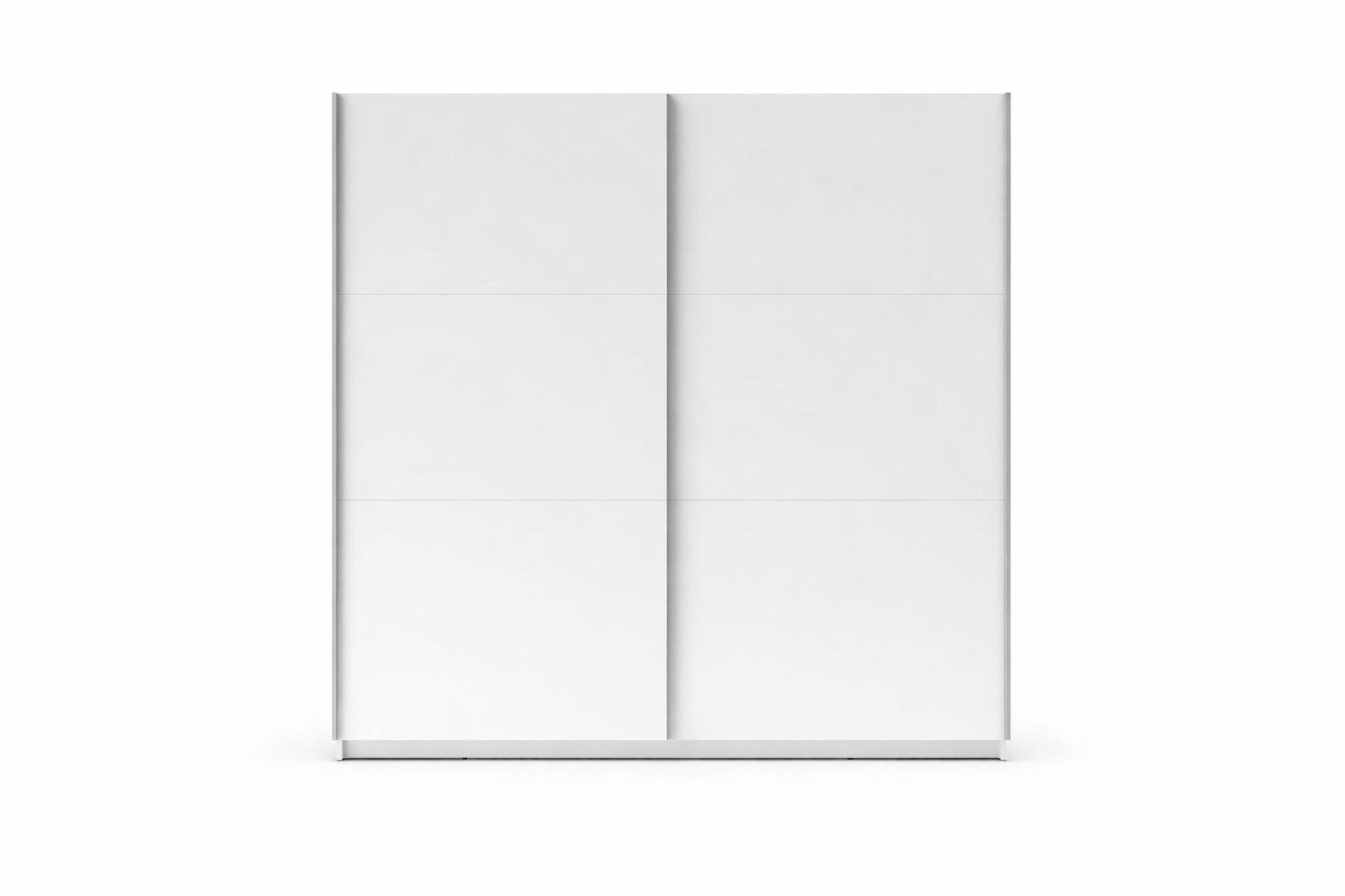 SCHWEBETÜRENSCHRANK ARLO II 150/207 cm in Weiß matt - Weiß, Holzwerkstoff (151/59/207cm) - Deine Möbel 24