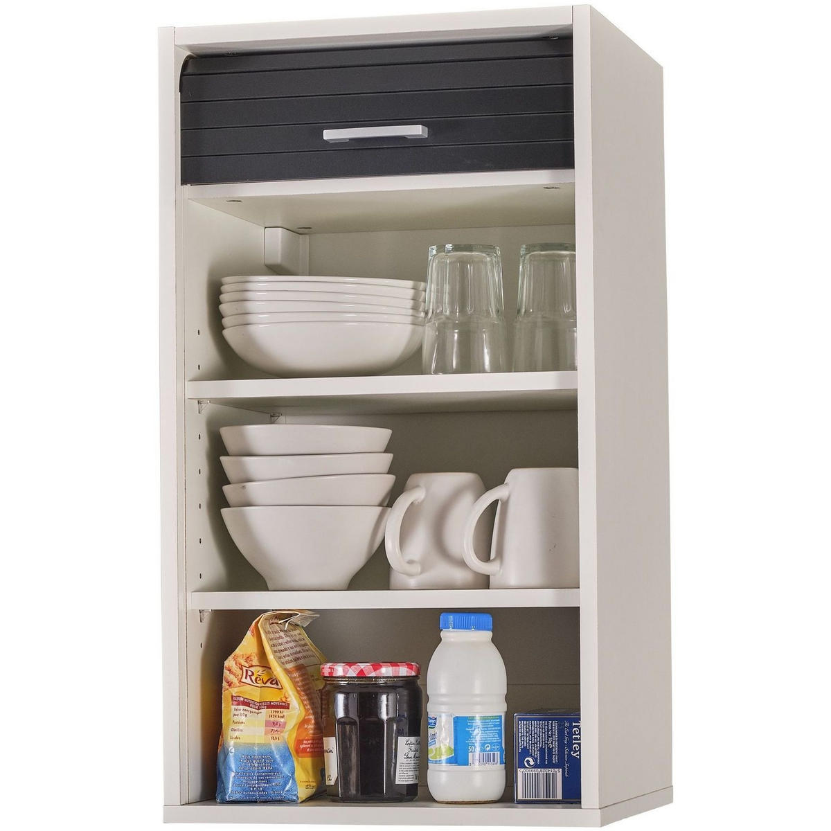 KÜCHENOBERSCHRANK mit Rolladentür 35/40/72cm - Weiß, Holzwerkstoff (40/72/35cm) - Simmob