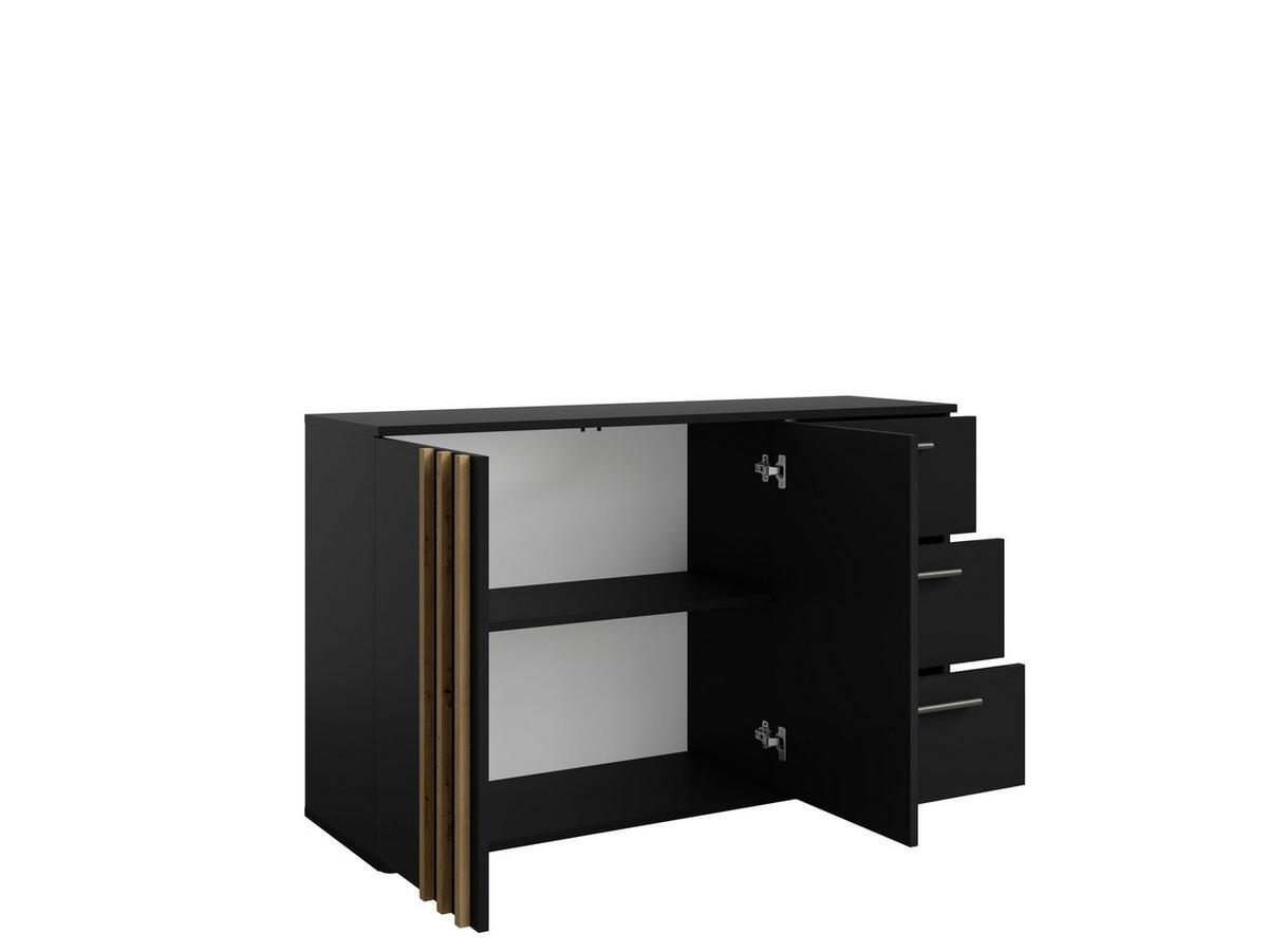 KOMMODE Schwarz 120/73/35 - Schwarz, Holzwerkstoff (120/73/35cm) - RAUMHIRSCH FURNITURE