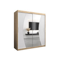 SCHWEBETÜRENSCHRANK 200/180/62 2-türig - Silberfarben/Weiß, Holz/Kunststoff (180/200/62cm) - Abiks Möbel