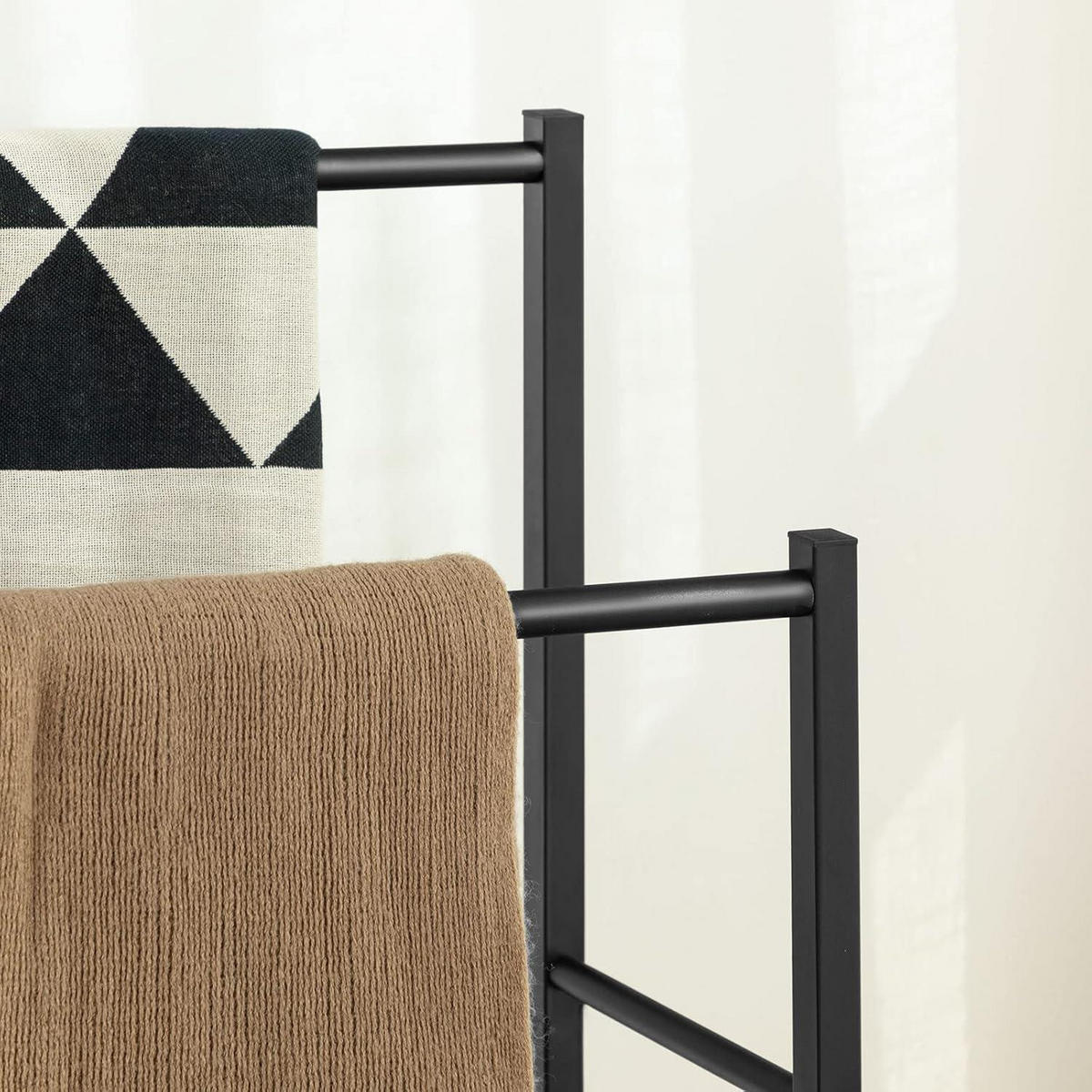 HANDTUCHSTÄNDER mit 2 Stangen 42 x 24 x 80 cm Greige/Schwarz - Multicolor, Metall (23.9/80/41.9cm)