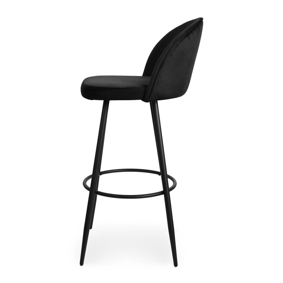 BARHOCKER (2er-set) aus samt - houndi 52/47/102 cm - Schwarz, Textil (47/102/52cm) - Calicosy