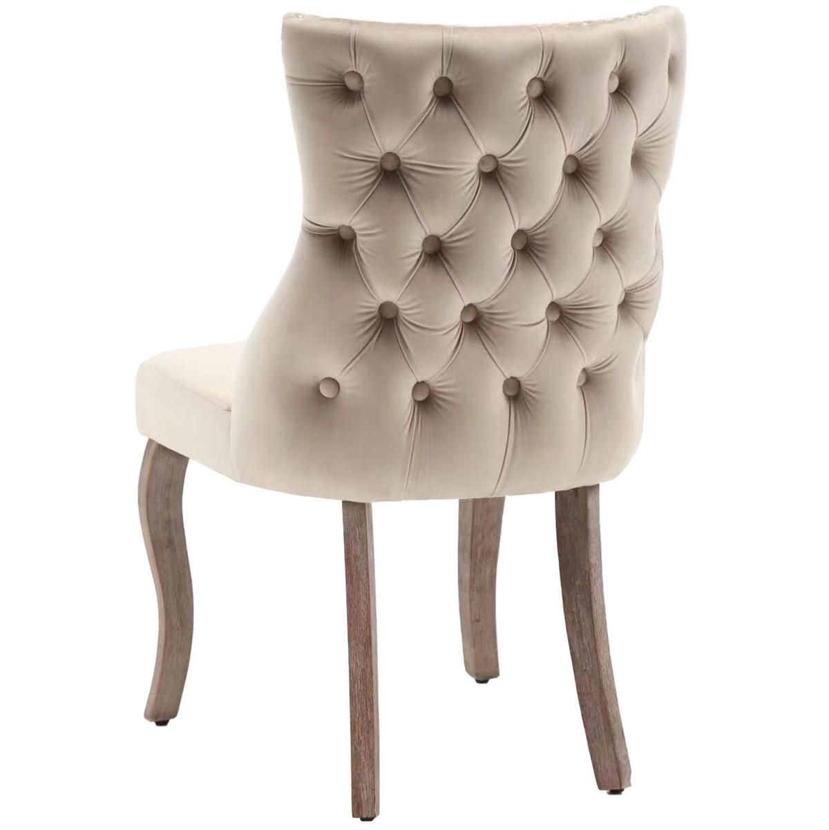 ESSZIMMERSTUHL mit Knopfsteppung Samt Beige - Beige, Holz (45/91/50.2cm) - Meubliv