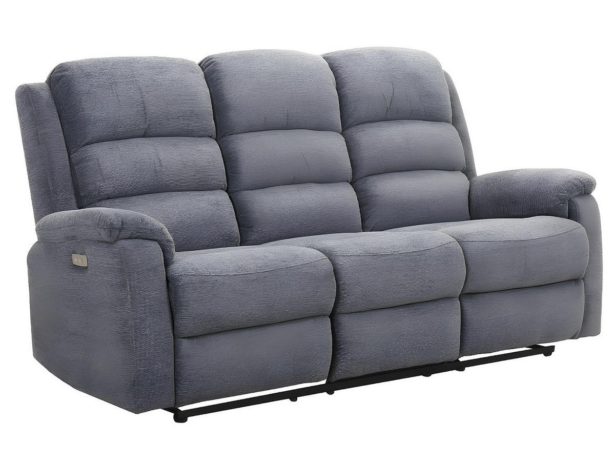 SOFAGARNITUR mit Relaxfunktion - 6 Personen - Stoff - Grau - - Grau, Textil (187/103/95cm) - Vente-Unique