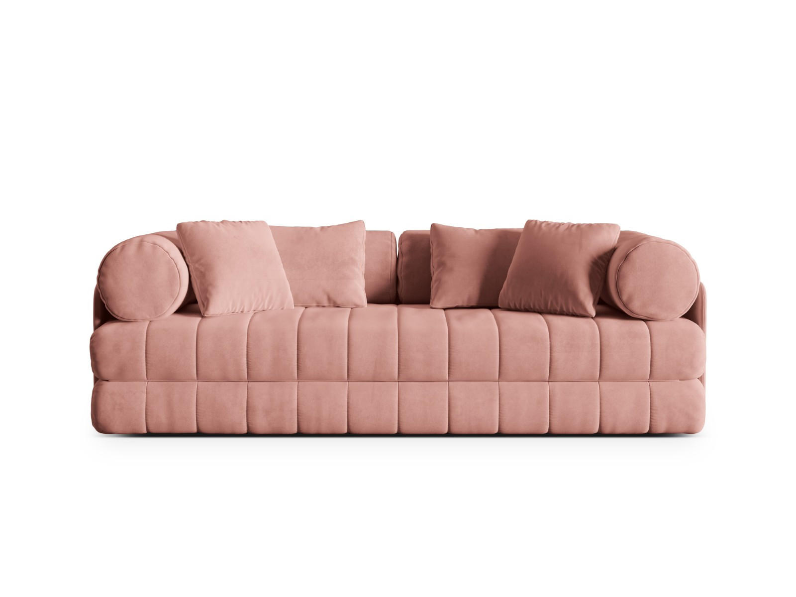 AUSKLAPPBARES-SOFA Kemi aus Samt rosa 3 Sitzplätze - Pink, Textil (95/70/206cm) - Cosmopolitan Design